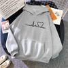 Versatile Plus Size Unisex Casual Hoodie, Minimalist Heart Print Hoodie, Oversized Silhouette Hoodie for Streetwear & Everyday Looks