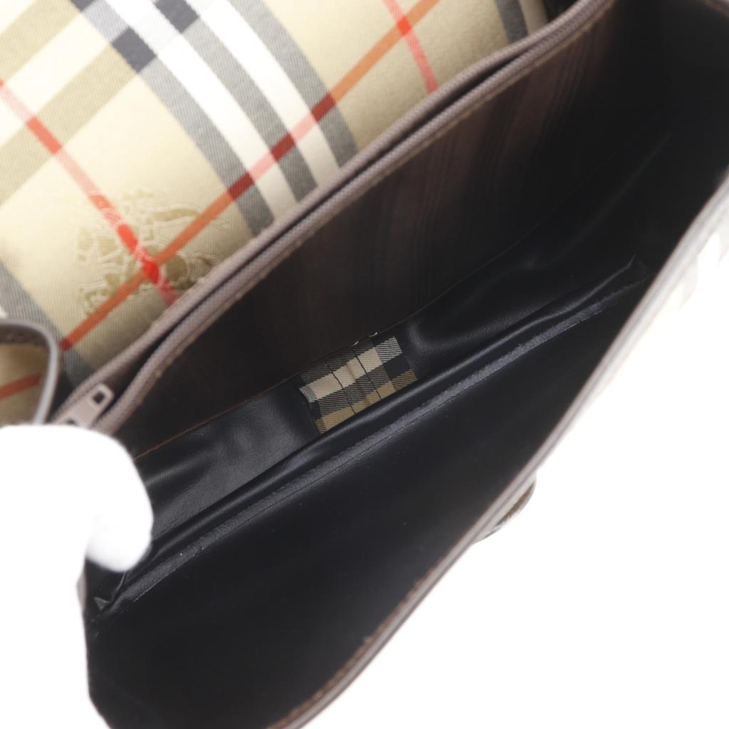 BURBERRY Nova Check Shoulder Bag beige canvas/leather Women Used