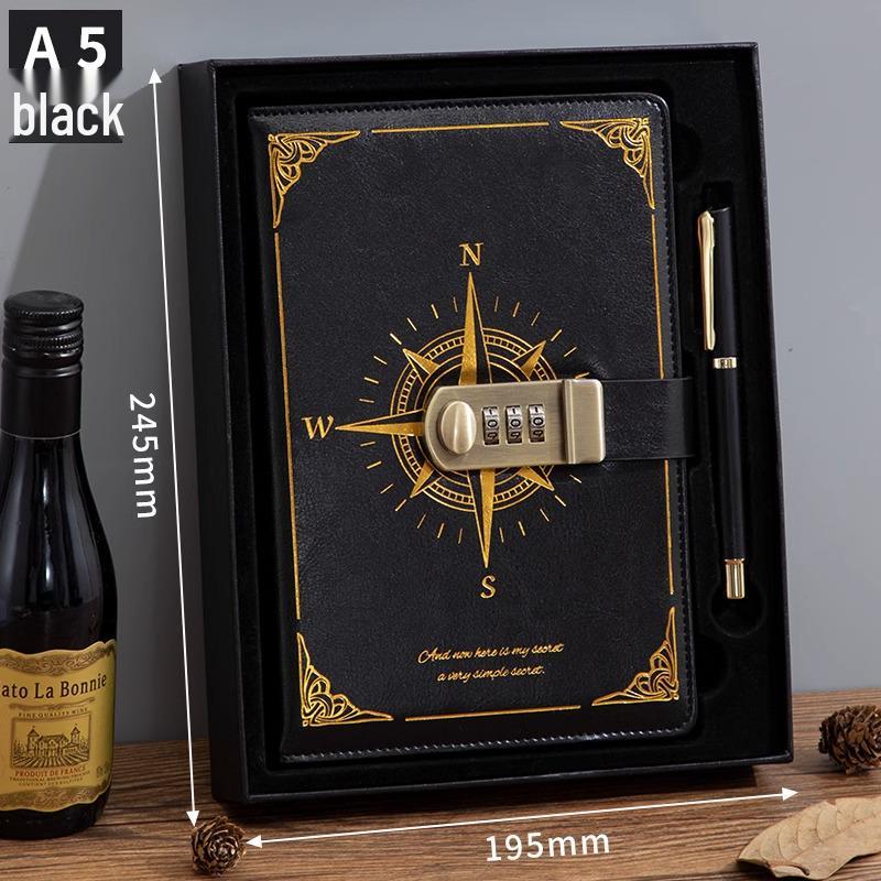 Minimalist Lock Diary & Notebook with Invisible Combination Closure for Students & Professionals