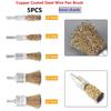 5Pcs 6mm Shank Copper Plating Stainless Steel Wire Wheel Brushes Rotary Tool For Deburring Removal Rust Metal Polishing
