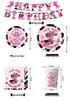 Pink Cowgirl Party Tableware Set: Gun & Rose Series Cups, Plates, Decorations