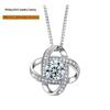 Kuaishou Douyin Light Luxury Four-Leaf Clover Zircon Pendant Necklace for Women