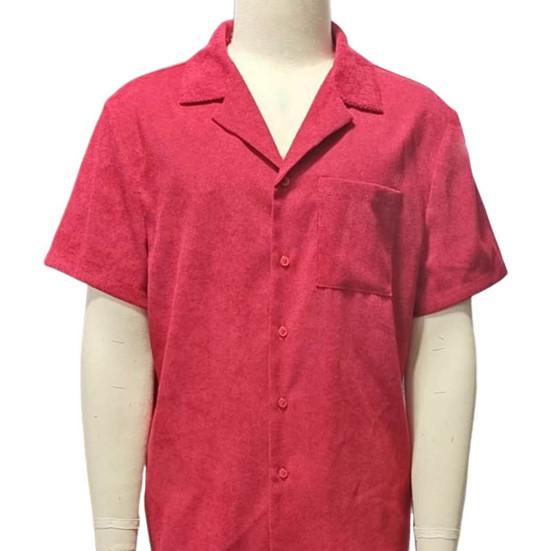 2Pcs/Set Men Outfit Lapel Short Sleeve Single Breasted Shirt Elastic Waist Long Pants Set Solid Color Loose Fit Casual Outfit