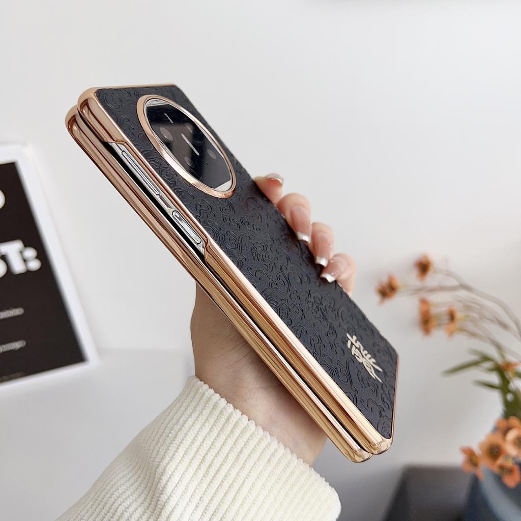 Drachenjahr Glücksbringend Anwendbar Samsung ZFOLD5 Handyhülle Galvanisieren Leder MateX5 Faltbar Vollständig Verpackt Sturzsicher FindN3