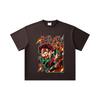 260 GSM Double Yarn 32 Count 100% Cotton Demon Slayer V101 Tanjiro Print Unisex Heavy Cotton T Shirt