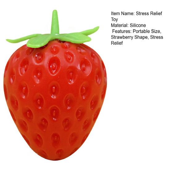Anxiety Relief Strawberry Squeeze Toy Slow Rebound Simulated Fruit Fidget Toy Anti-stress Sensory Ball Decompression