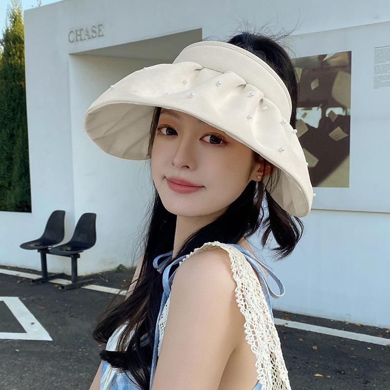 Advanced Sunshade Empty Top Hat Women's Summer Sweet Versatile Outdoor Travel Sunscreen Hat Showing Face Small Headband Hat