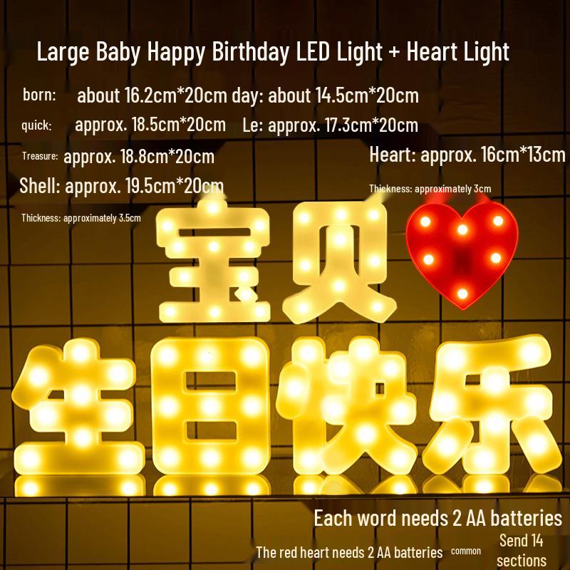 Happy Birthday Light-Up Letter Sign: Surprise Party Decoration for Girls
