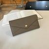 Genuine Leather Wallet. First Layer Cowhide Lychee Pattern Envelopes Spliced With Contrasting Colors. Long Three-fold Wallet