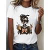 Camiseta Gráfica de Esqueleto de Halloween para Mujer Camiseta de Manga Corta con Estampado de Calavera Ropa Top Camiseta de Verano para Damas Chicas