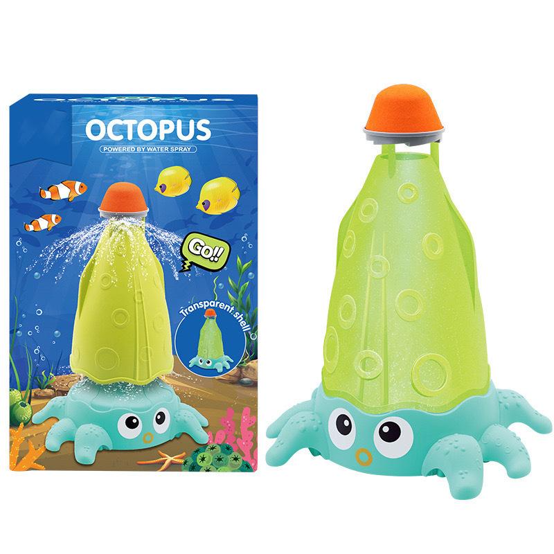 Kid Octopus Sprinkler Rotating Water Spray Toy Splashing Summer Backyard Garden Yard Lawns Beach Fun Toy Cartoon Outdoor Game