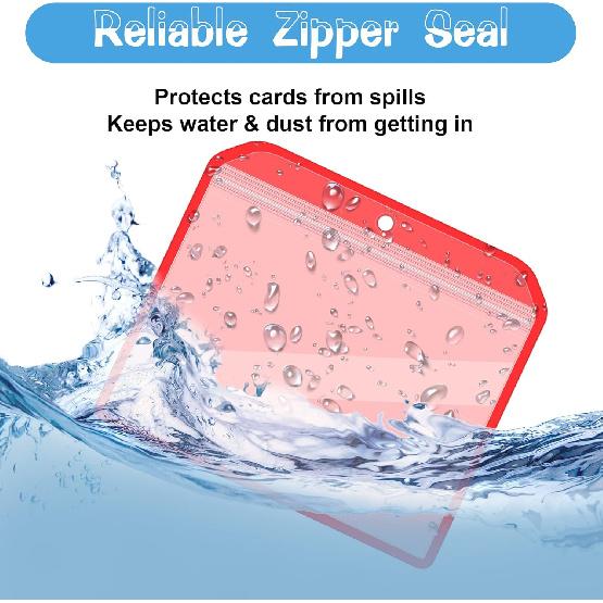 Geyee 6 Pack Fishing Hunting License Holder Waterproof Fluorescent Orange ID Holder With 6 Bronze Safety P Heavy Duty For License Permit Protection