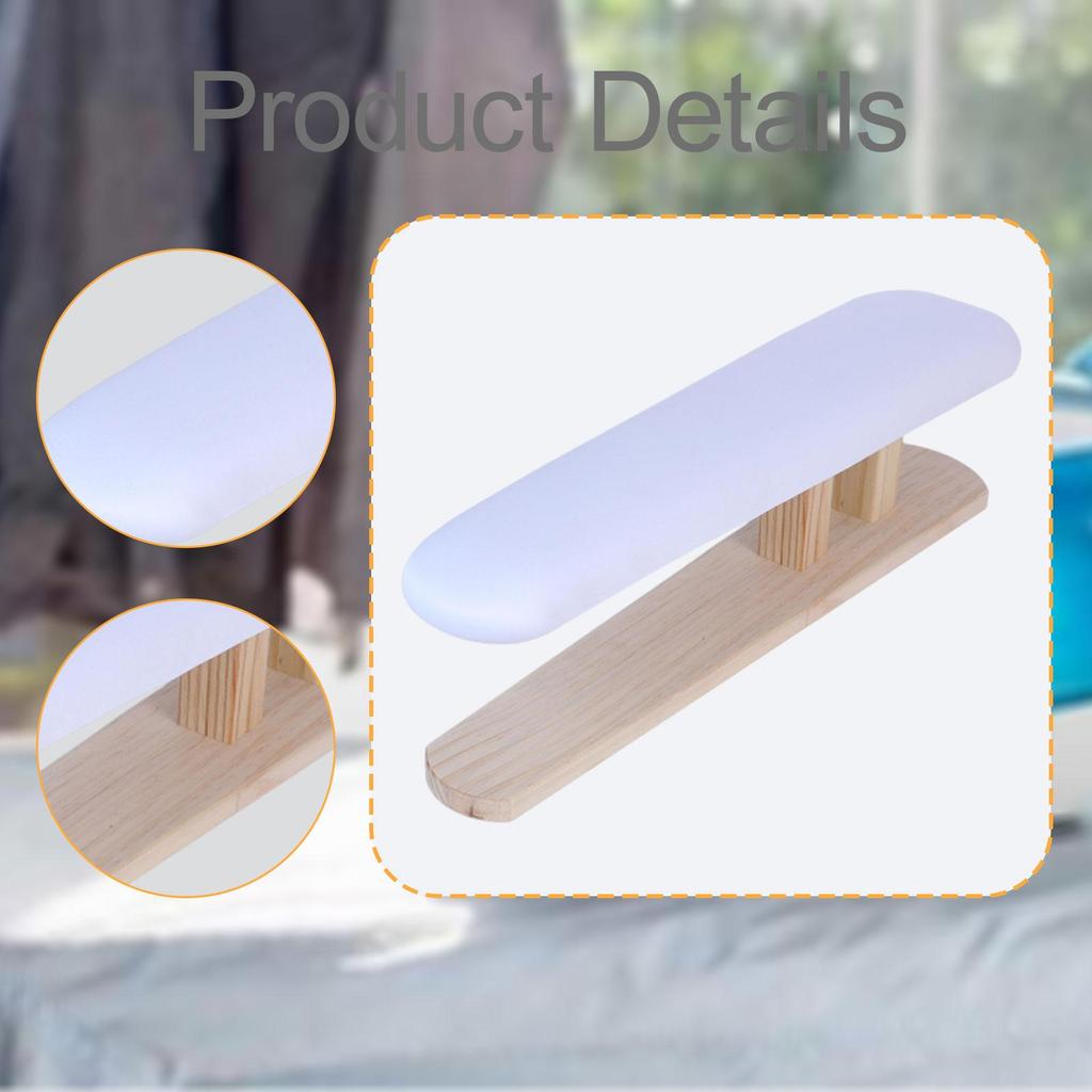 Mini Ironing Board with Wooden Base for Household Laundry Room Garments
