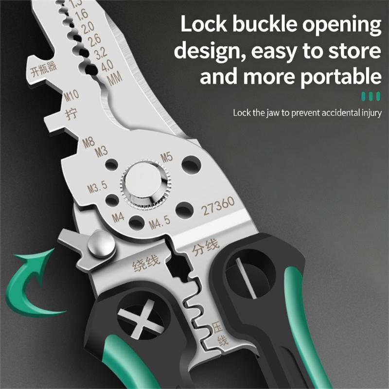 Professional Multifunctional Steel Wire Stripper Pliers Cutter Wire Crimper For Electrical Work And Home Repair