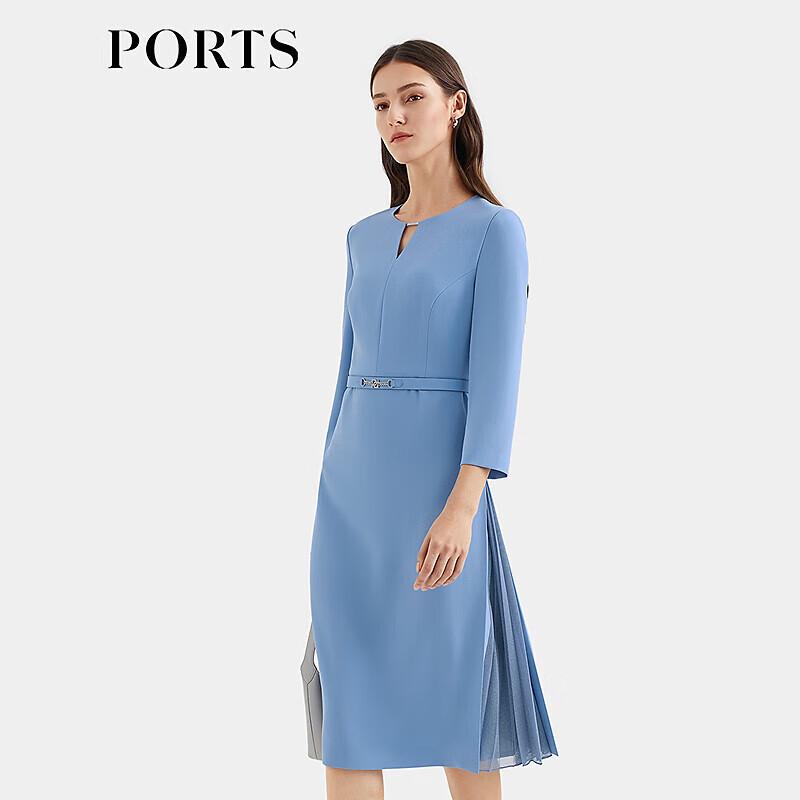 Ports Women's ALQ9D039TFB008 Round Neck Midi Dress