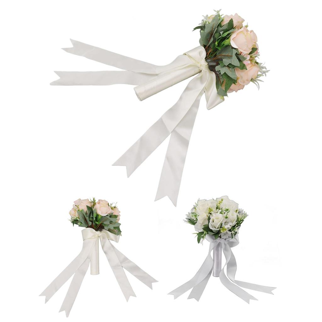 Wedding Bouquets Flower Hand Bouquet Silk Artificial Fake Flowers for Bride Wedding Party and Church