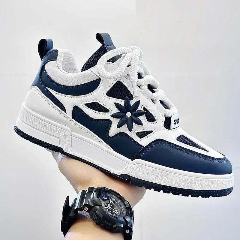 

Модные оригинальные брендовые мужские кроссовки, роскошная кожаная повседневная обувь, модная обувь для скейтбординга для мужчин, повседневная тренировочная обувь Tenis Masculino 39 синий