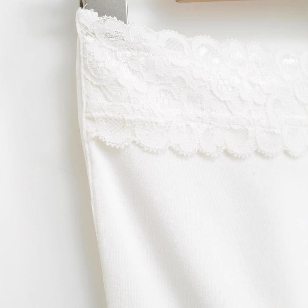 European Style White Lace Off-the-Shoulder Bandeau Top