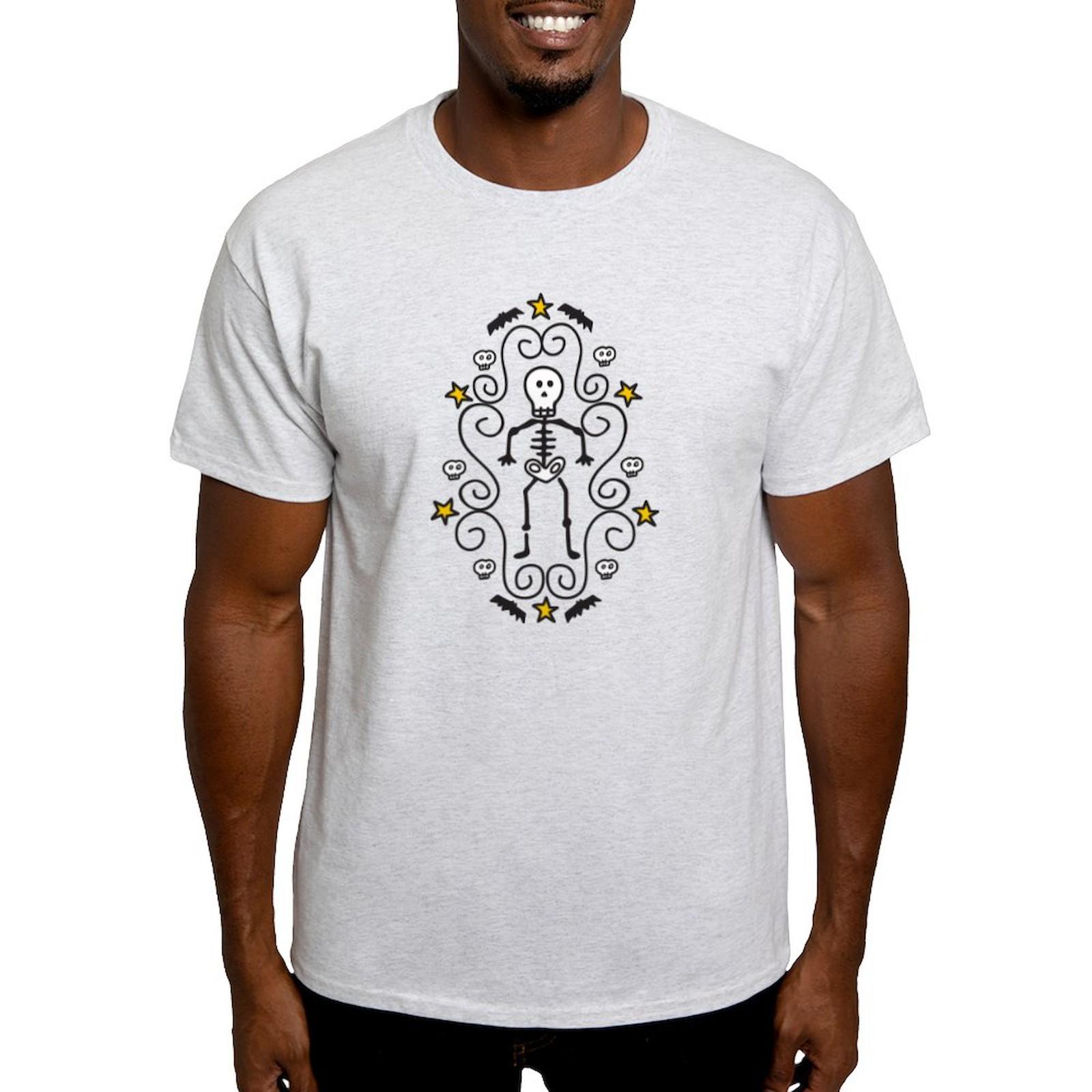 CafePress Skeleton Light T Shirt 100% Cotton T-Shirt (707236478) S разноцветный