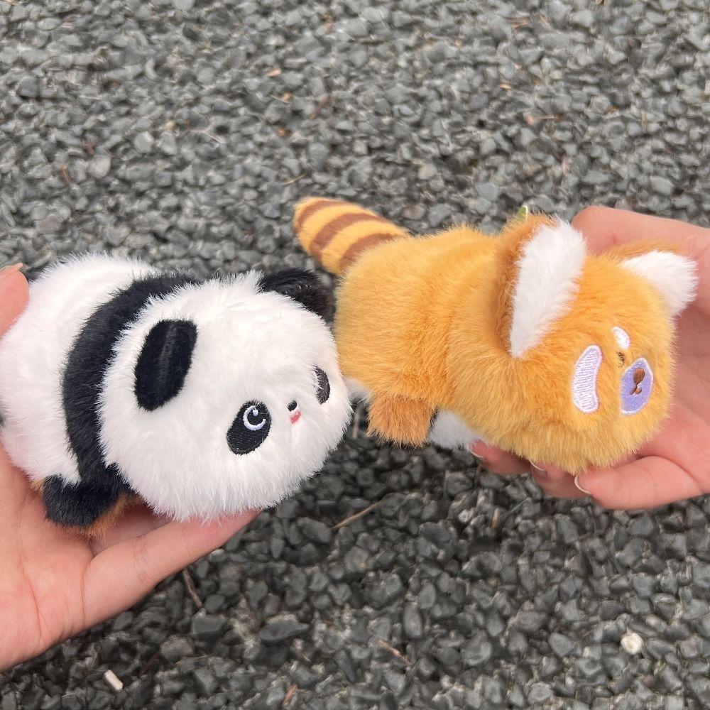 Cartoon Red Panda Plush Keyring with Tail Red Panda Purse Turn To Costume Panda Pendant  Kids