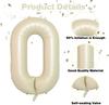 13 Pcs40inch Digital Love Pentagram Aluminum Film Balloon Set 10~21 Years Old Number Cream White Number for Birthday Party Decor