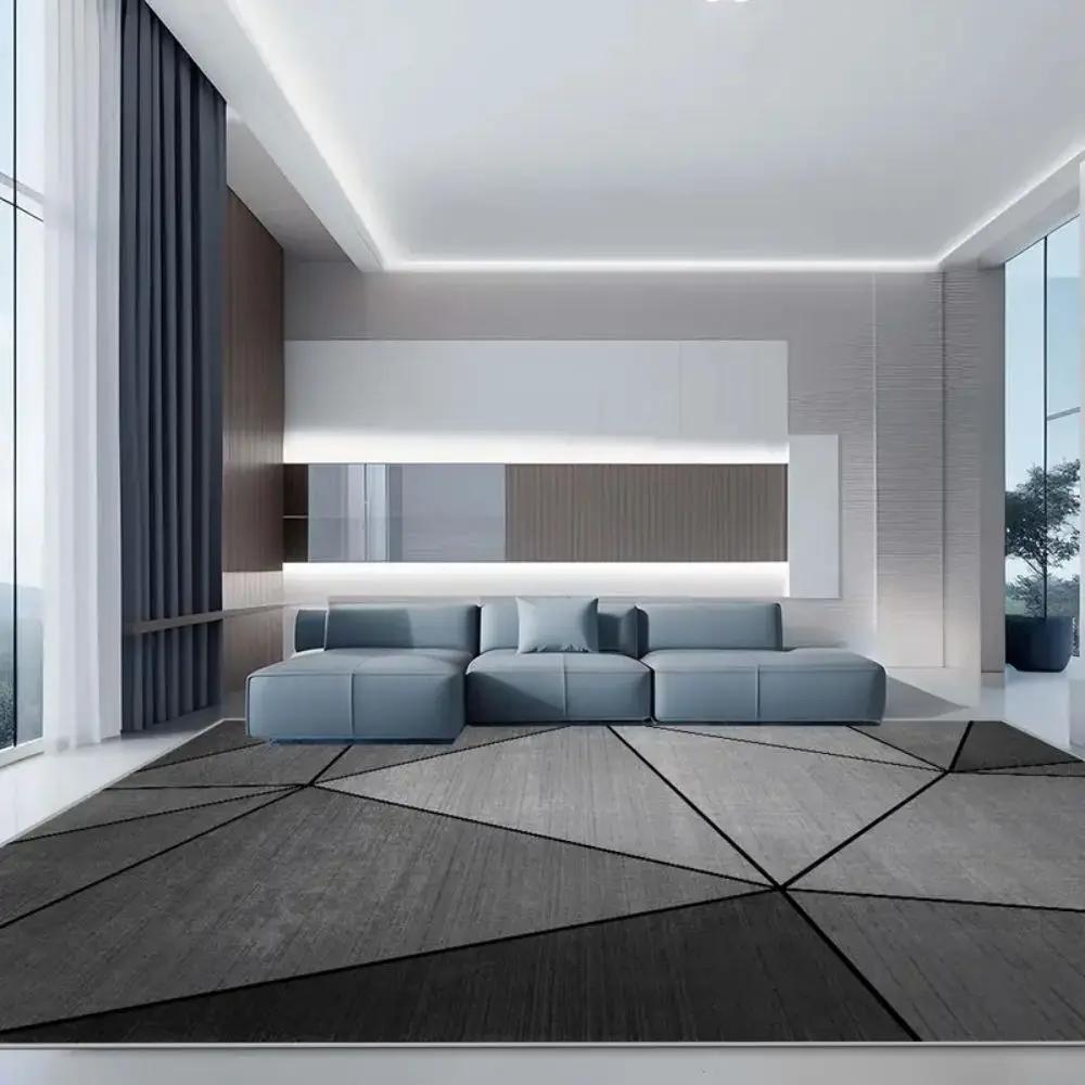 Leichter Luxus Geometrischer Teppich Fleckenresistent Und Pflegeleicht Wohnzimmer Fußmatte Schlafzimmer Bereichsteppich Heimdekoration