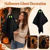 Halloween Black Hanging Decorations with Green Eyes for Outdoor House Scene Setup