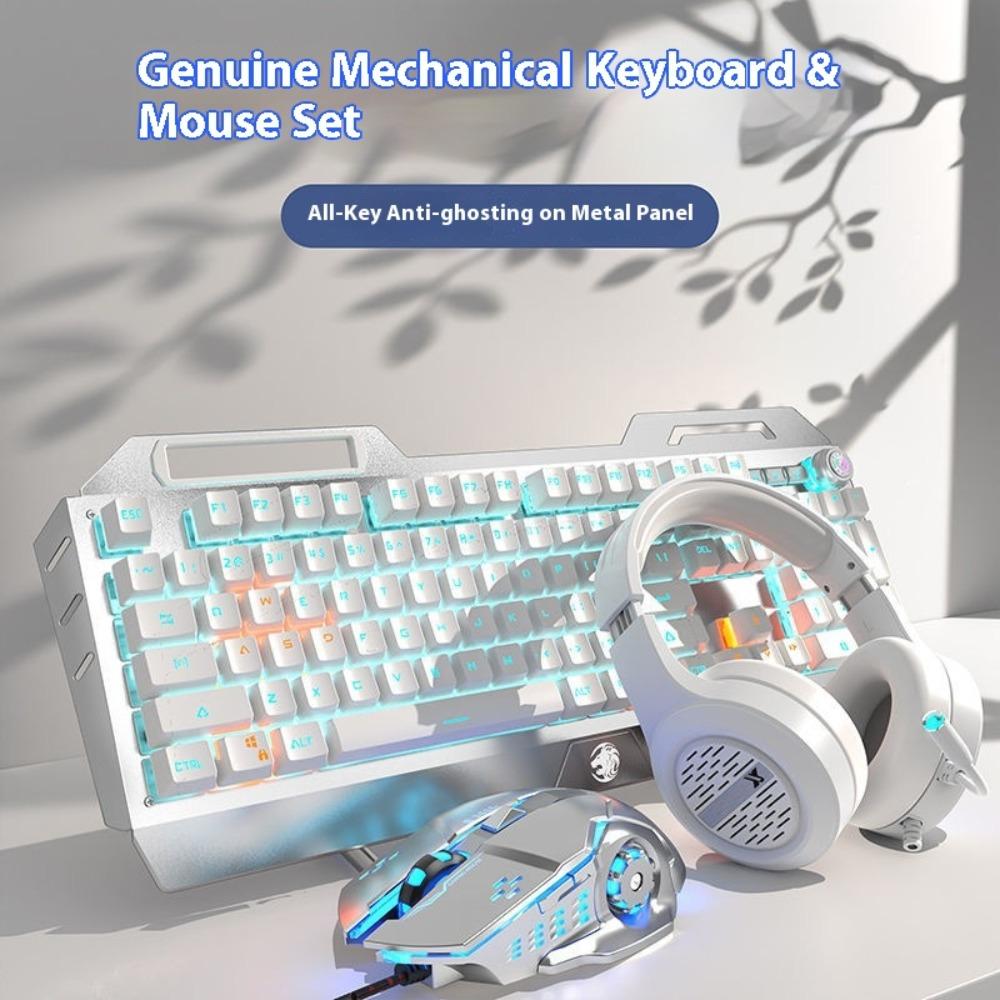 Mechanical Keyboard, Wired Mouse Set, Game Computer, E-sports, Green Axis, Wireless Keyboard and Mouse Special