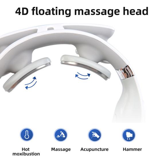 Neck Massager with 6 Vibration Modes 15 Intensity Levels Rechargeable Portable Head Heated Ergonomic Electric Massager