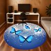 1pc Butterfly Moon Round Chair mat Area Rug - Non-Slip, Floor Mat for Office, Bedroom, home decor Christmas Gift p0811224