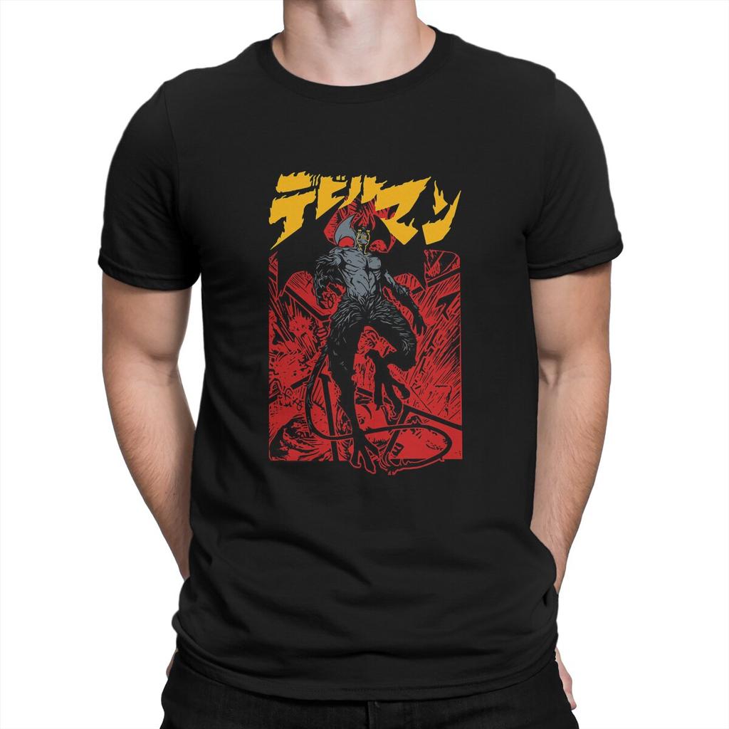 Devilman Crybaby Creative TShirt for Men Japanese Network Animation  Collar Basic T Shirt Distinctive Gift Clothes OutdoorWear
