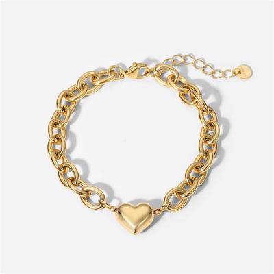New Fashion Stainless Steel Heart Pendant Bracelet For Women Charm Heart-Shaped Bracelet Party Wedding Jewelry Gift