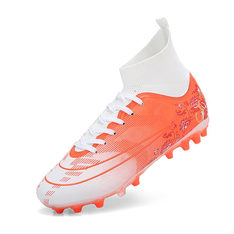 New  Football Shoes' Long Spike Grass Football Shoes Training Competition High Top Spike Athletic Shoes For Men
