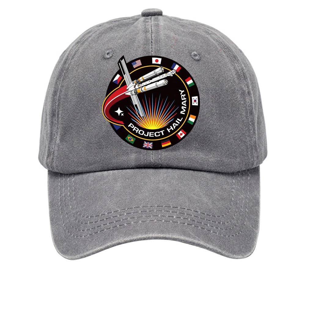 Washed Cotton Baseball Cap With Printed Distressed Soft Top Denim Hat For Men, European And American Retro Hat
