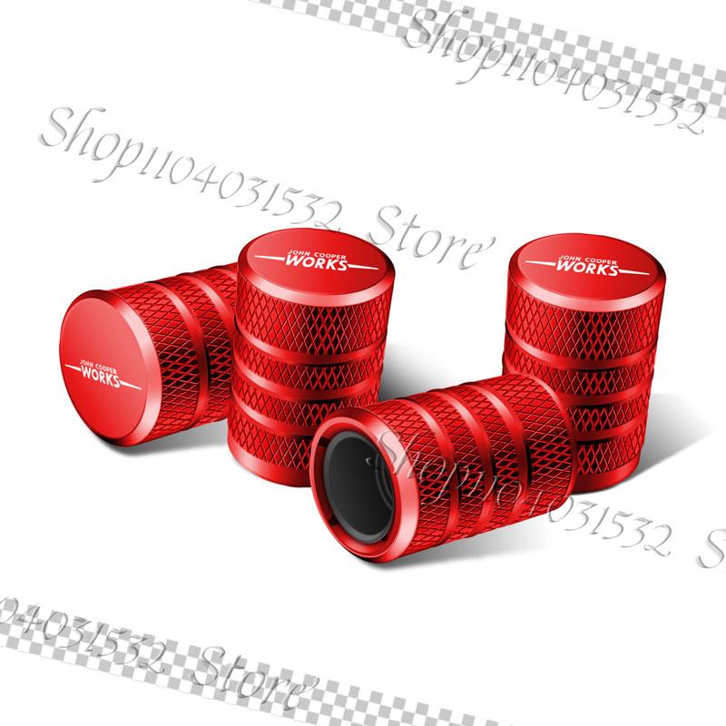 4pcs Car Metal John Cooper Works Logo Wheel Tire Valve Stem Cap Dust Rim Covers For Mini Cooper S R50 R56 F55 F56 F60 Countryman ASZ40