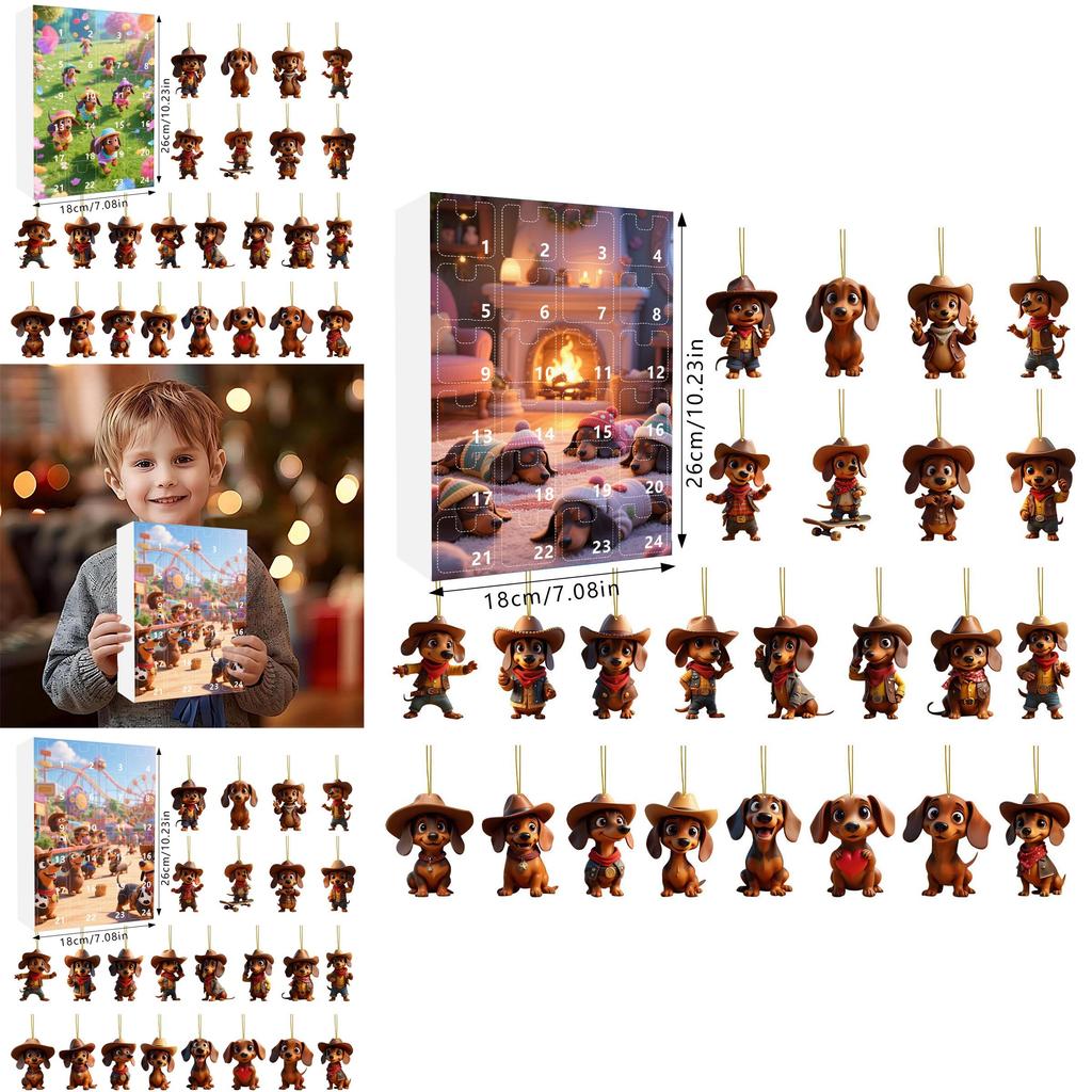 Christmas Dachshund Blind Box Decor With Acrylic Material For Holiday Tree Ornaments And Gift Giving