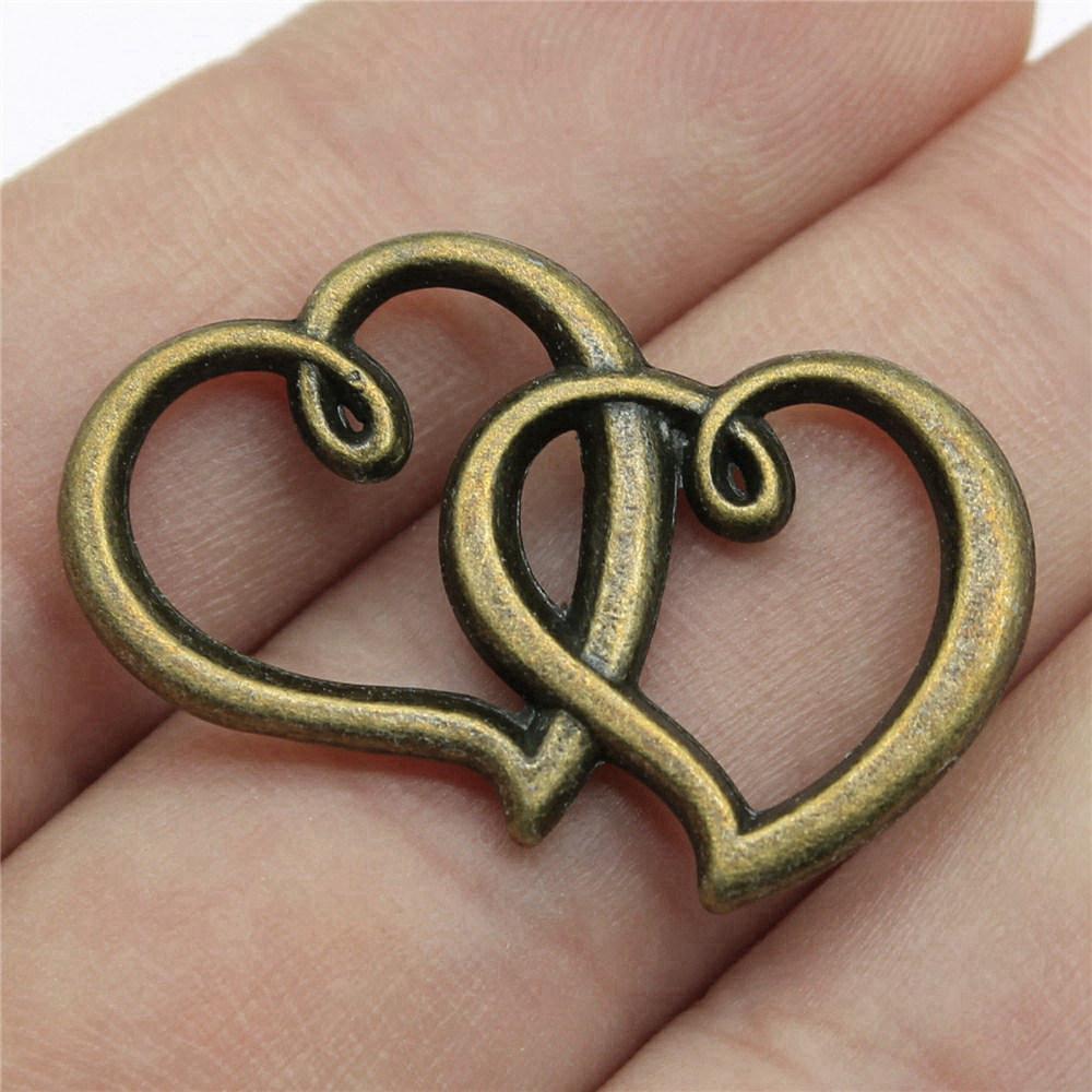 Heart Connectors Love Symbol Antique Bronze Zinc Alloy Jewelry Making DIY Jewelry Making Style Pendant Connectors