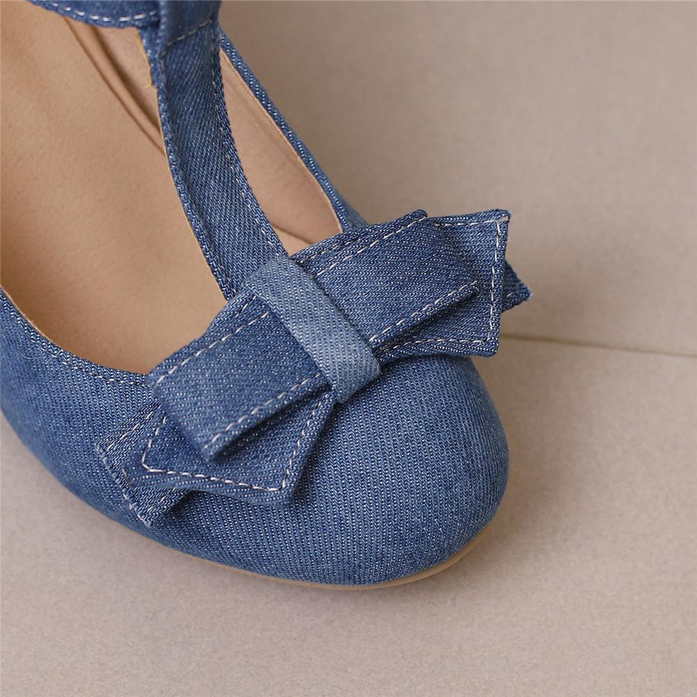 Fashion 2025 Spring Summer Girls High Heel Shoes Denim Pumps T-Buckle Fashion Women's Spike Heels High Heels for Office Party Banquet