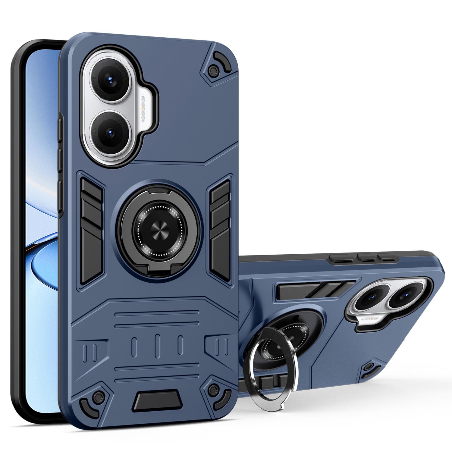 

For Xiaomi Redmi Turbo 4 Pro 5G/Poco F7 5G Case with Ring Holder Kickstand PC + TPU Anti-Fall Phone Cover