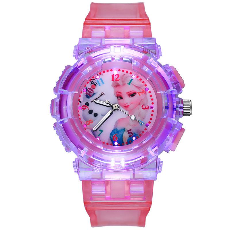 Student Children'S Watch Women'S Plastic Frozen Luminous Glowing Bracelet Niche
