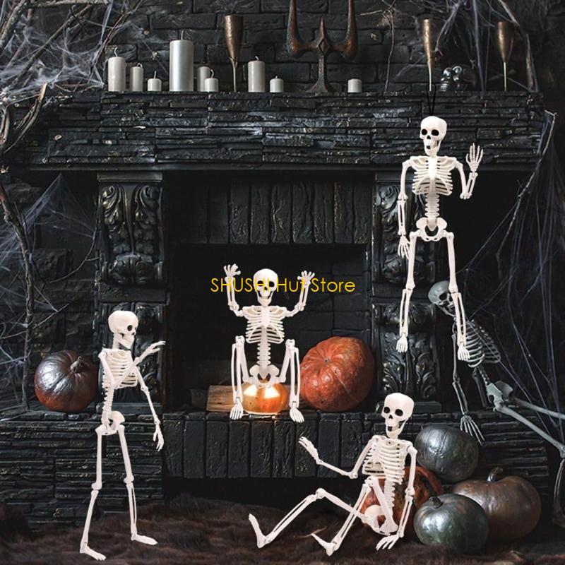 

Halloween Skeleton Set Full Body Skeleton with Moveable Joints for Halloween Party Yard Garden Decoration D57B CN