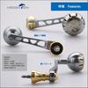 HEIGHTEN 65-70mm Adjustable Reel Handle with 35/38mm Knob for Shimano and Daiwa Spinning Reels, Chrysant Series (Gunmetal & Gold) (760)