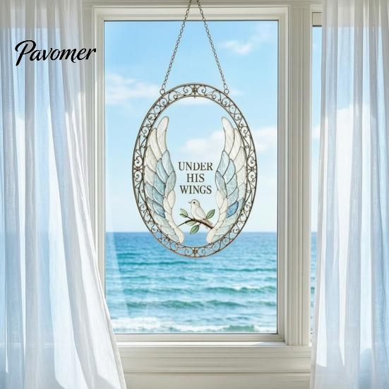 Elegant Courtyard Ornament Sea Glass Style Acrylic Suncatcher, Colorful Light Catching Hanging Ornament, Decorative Catcher for Garden Sun Home