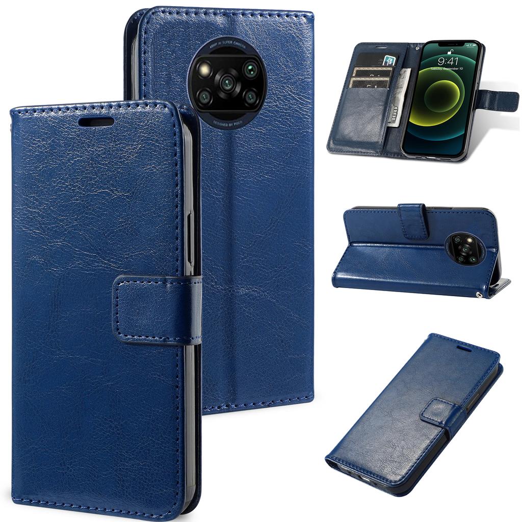 Wallet Flip Leather Phone Case For Xiaomi Poco X3 Pro,For Xiaomi Poco X3 NFC Case Leather Magnetic Flip Cover Bag