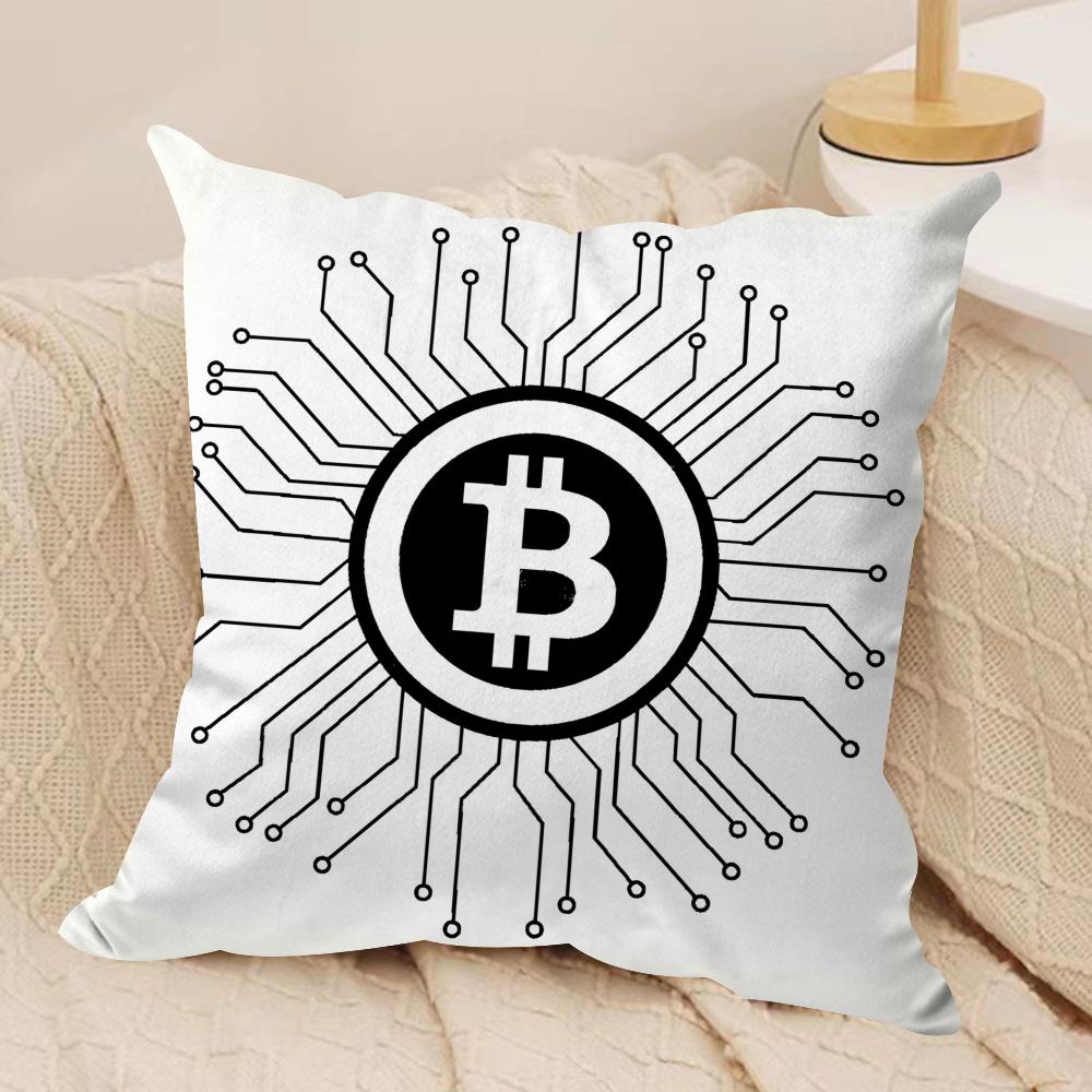 Cool BBitcoin Cushion Cover Pillowcase Ultra Soft Skin Friendly Fabric Cloud Like Comfort Concealed Zipper