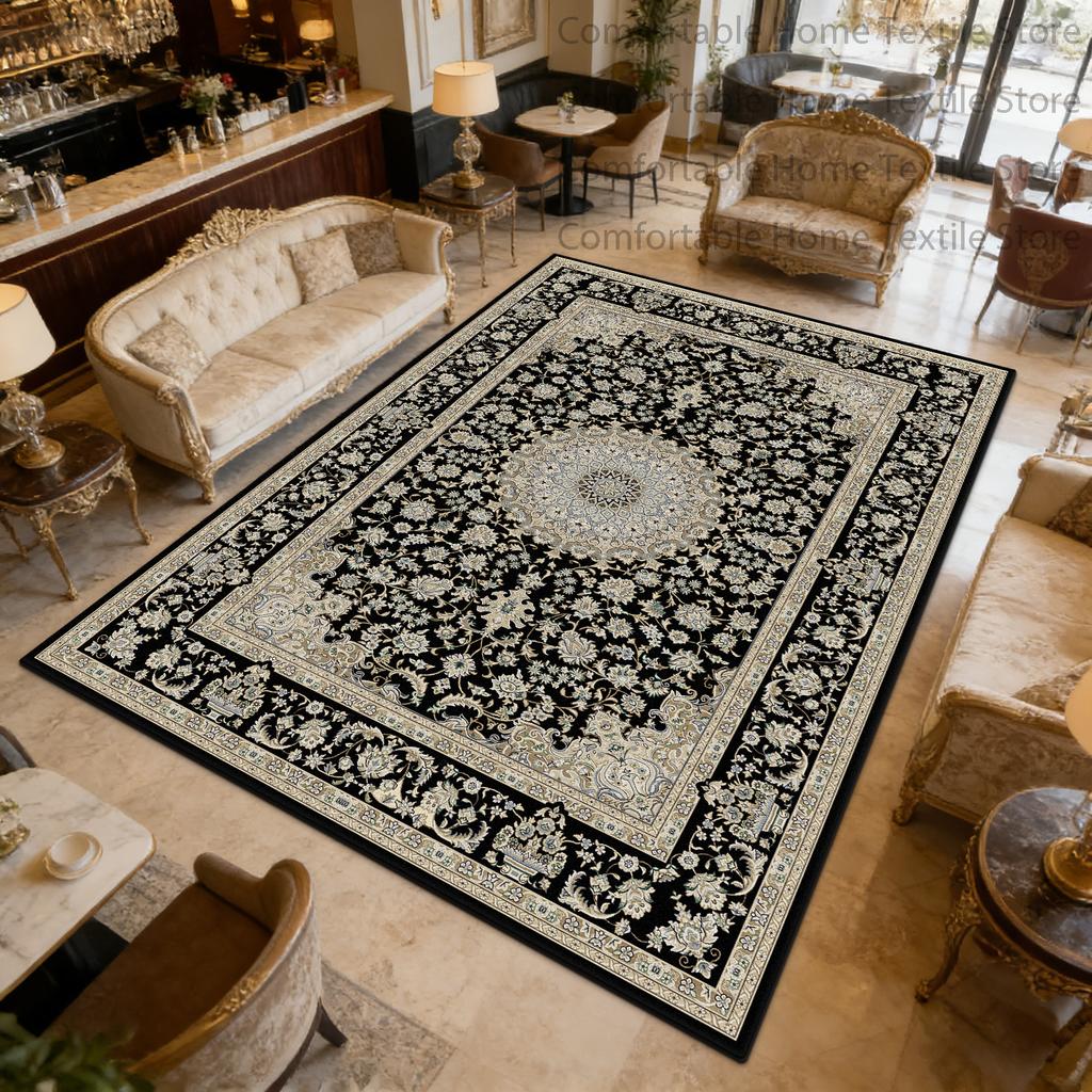 Classic Persian Luxury Style Living Room Carpet Washable Short Velvet Large Floor Mats Decoration Bedroom Antiskid Fluffy Rug