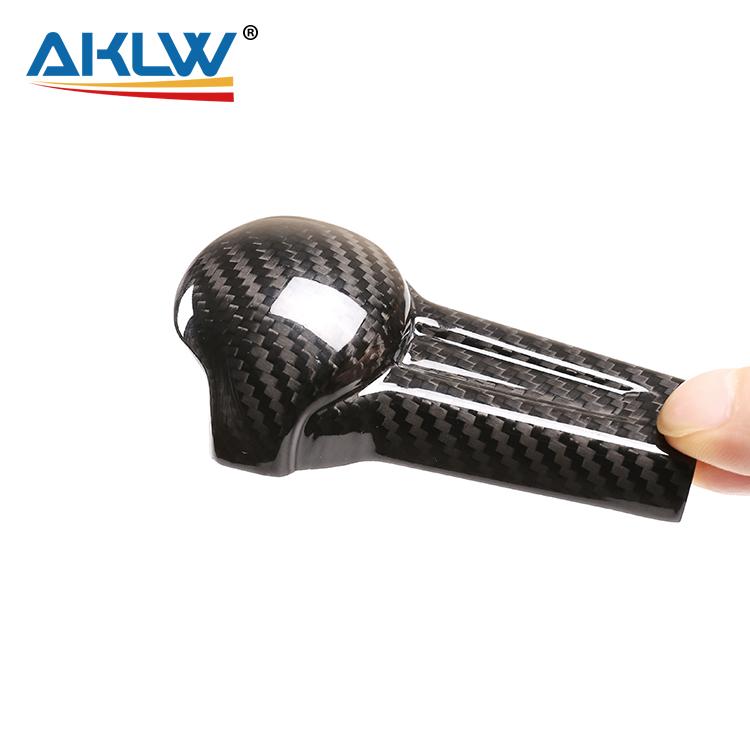 Carbon Fiber Gear Shift Knob Cover Auto Interior Accessories Decorative Trim for Ford Mustang 2015-2016 Black/Red Lightweight