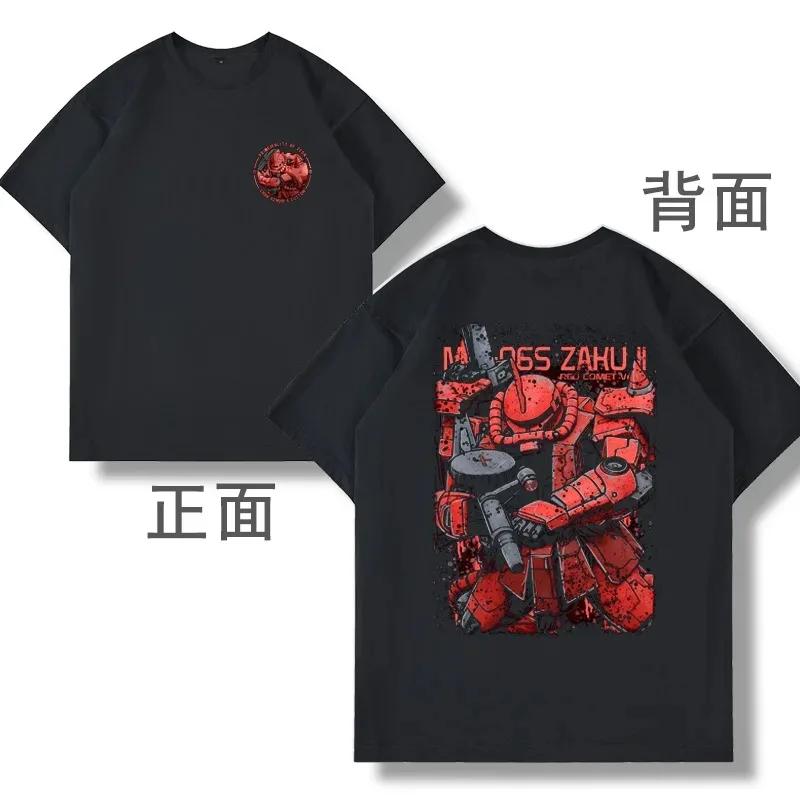 

2026 Новый Мобильный Доспех Гандам ЛеШан Заку Эскадрилья Красного Волка Армия Зеона Унисекс Футболка с Круглым Вырезом с Коротким Рукавом Горячая Распродажа 4XL