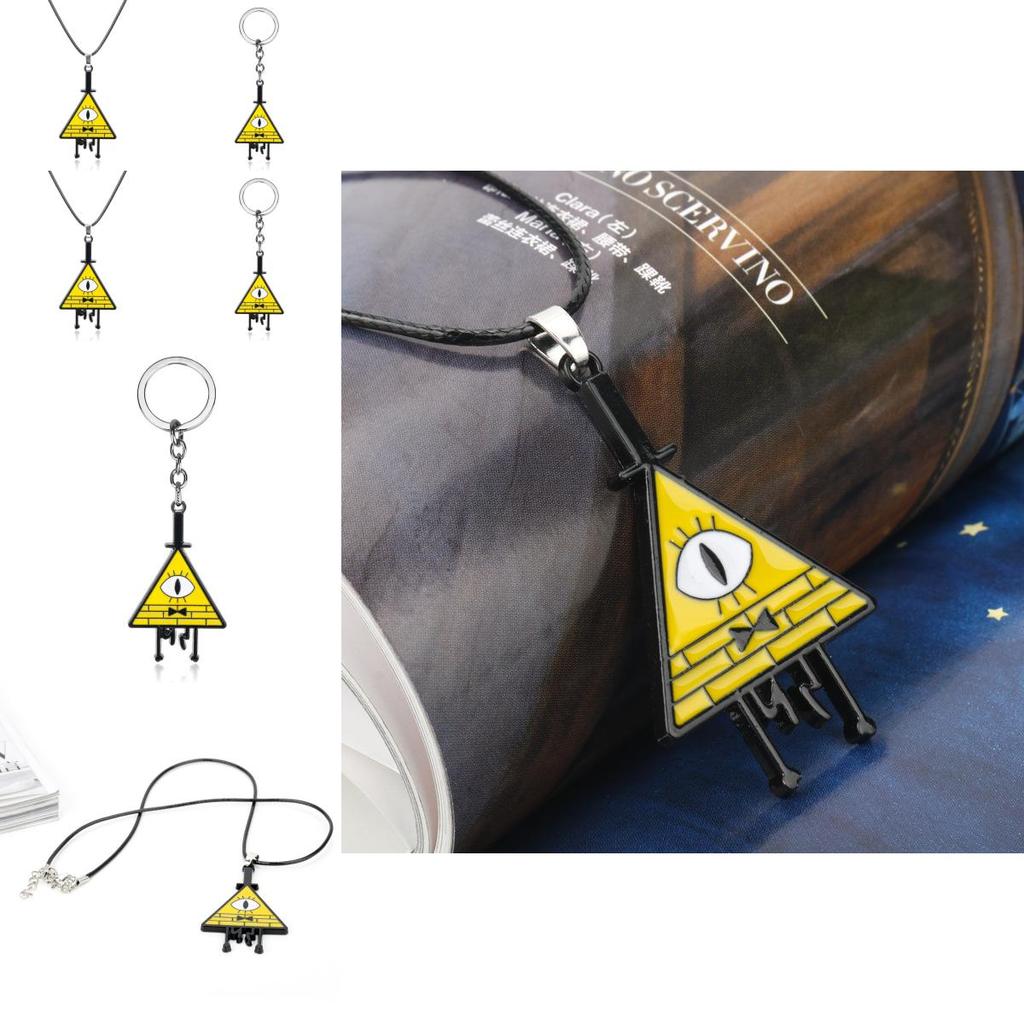 Gravity Falls Bill Geometric Alloy Necklace With Snake Chain For Fans And Collectors