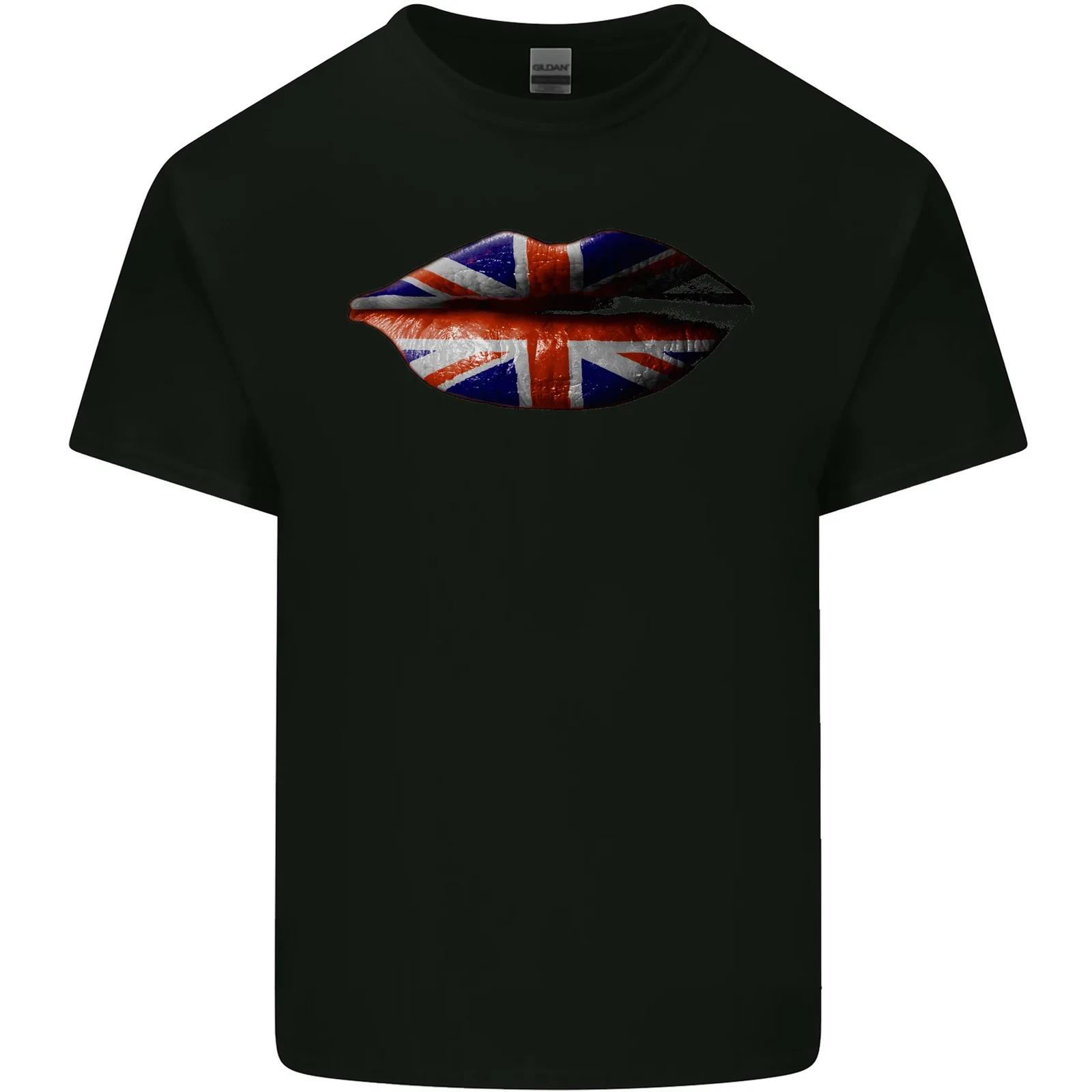 Union Jack Flag Lips the UK Great Britain Kids T-Shirt Childrens 2XL